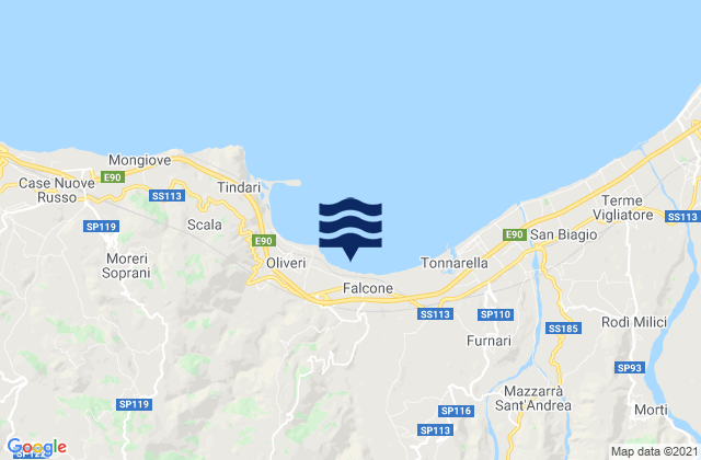 Falcone, Italyの潮見表地図