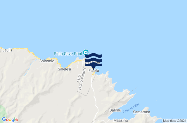 Falefa, Samoaの潮見表地図