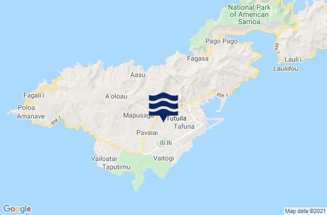 Faleniu, American Samoaの潮見表地図
