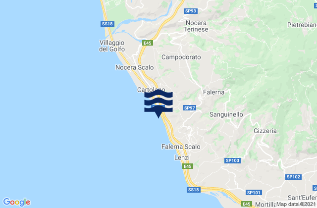 Falerna, Italyの潮見表地図