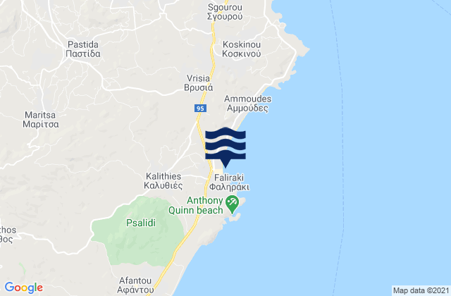 Faliraki, Greeceの潮見表地図