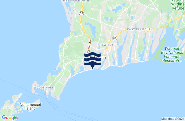 Falmouth, United Statesの潮見表地図