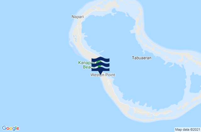 Fanning Island, Kiribatiの潮見表地図