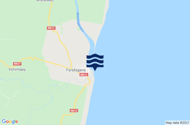Farafangana, Madagascarの潮見表地図