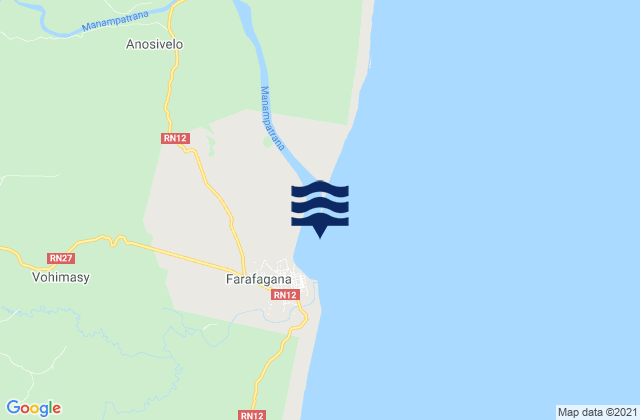 Farafangana District, Madagascarの潮見表地図