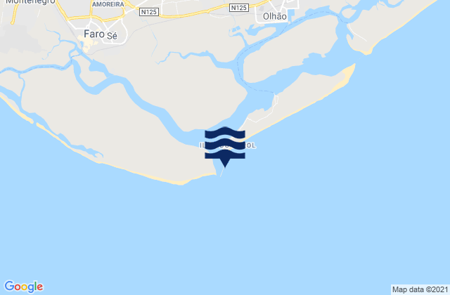 Faro-Olhao, Portugalの潮見表地図