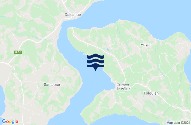Faro Curaco de Vélez, Chileの潮見表地図