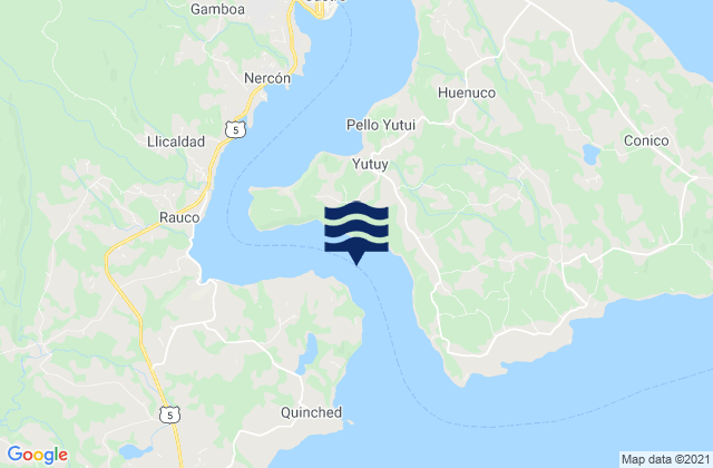 Faro Puerto Castro, Chileの潮見表地図