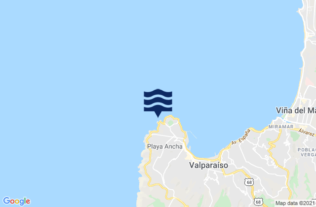 Faro Punta Ángeles, Chileの潮見表地図