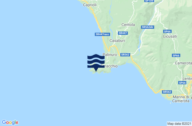 Faro di Capo Palinuro, Italyの潮見表地図