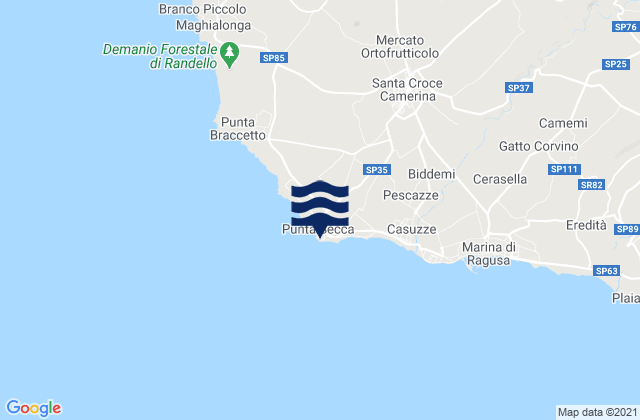 Faro di Punta Secca, Italyの潮見表地図