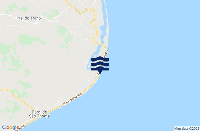 Farol de Açu, Brazilの潮見表地図