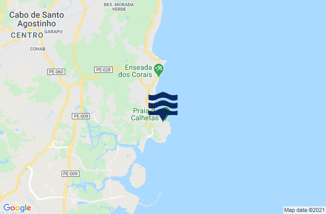 Farol de Nazaré, Brazilの潮見表地図