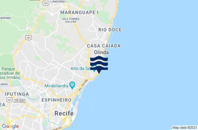 Farol de Olinda, Brazilの潮見表地図