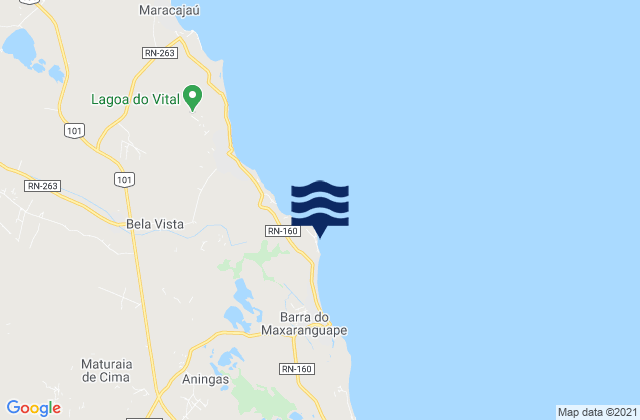 Farol de São Roque, Brazilの潮見表地図