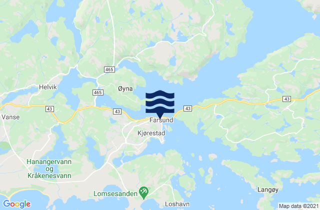 Farsund, Norwayの潮見表地図