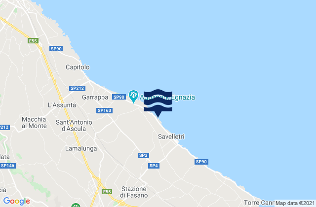 Fasano, Italyの潮見表地図
