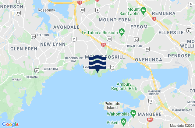 Faulkner Bay, New Zealandの潮見表地図