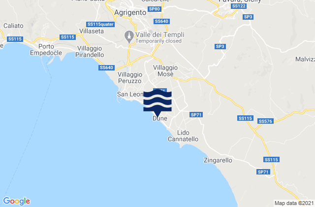 Favara, Italyの潮見表地図