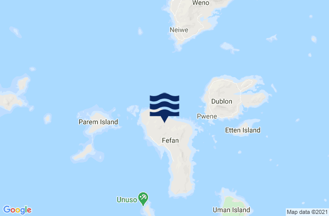 Fefen Municipality, Micronesiaの潮見表地図