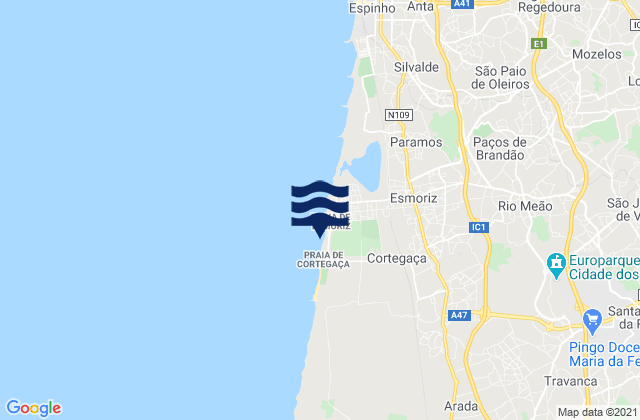 Feira, Portugalの潮見表地図