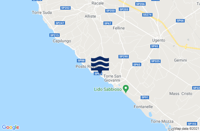 Felline, Italyの潮見表地図