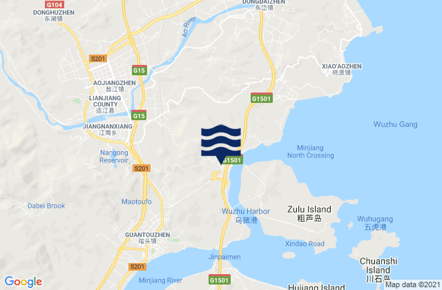 Fengcheng, Chinaの潮見表地図