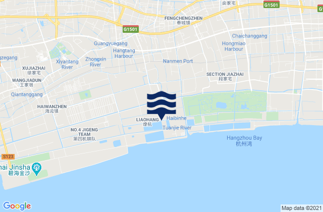 Fengcheng, Chinaの潮見表地図
