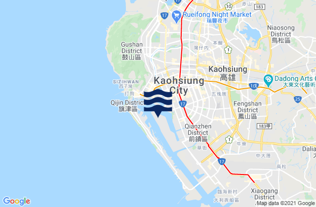 Fengshan, Taiwanの潮見表地図