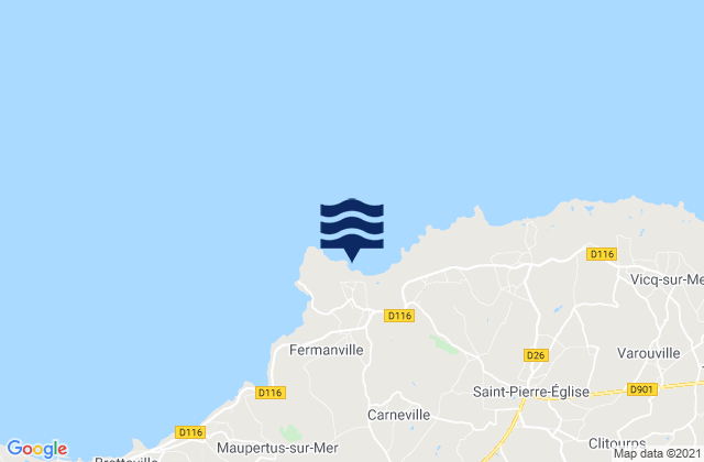 Fermanville, Franceの潮見表地図