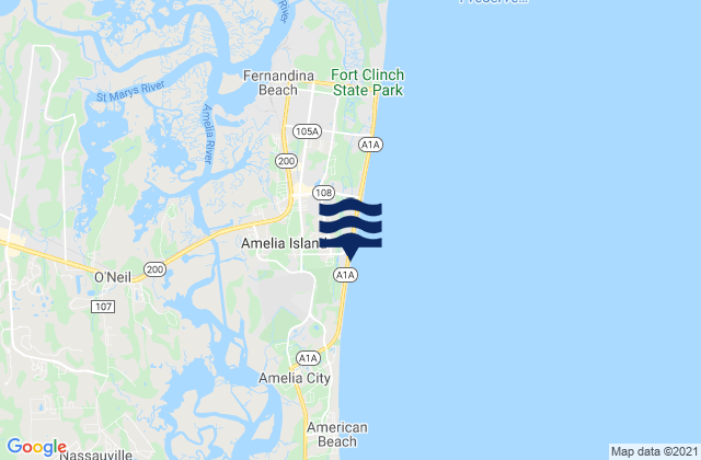 Fernandina Pier, United Statesの潮見表地図