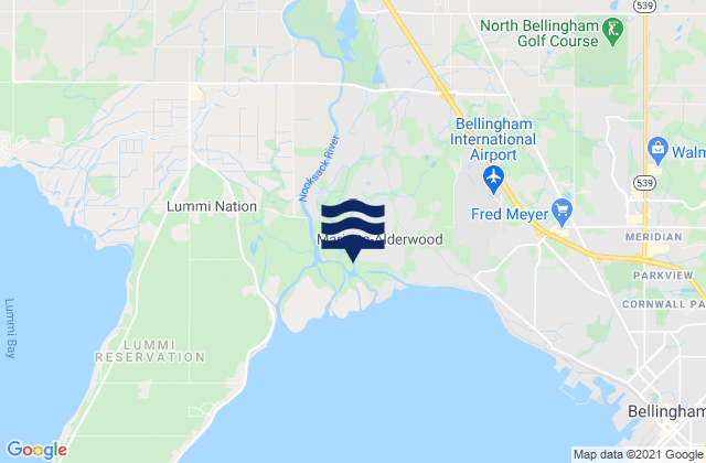 Ferndale, United Statesの潮見表地図