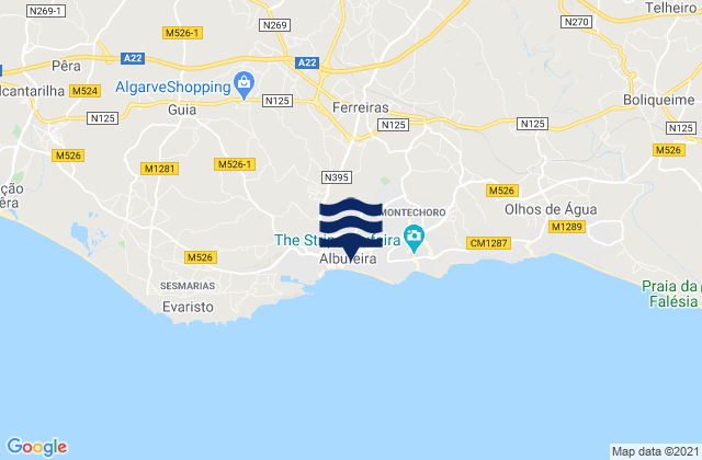 Ferreiras, Portugalの潮見表地図