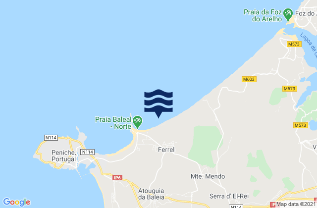 Ferrel, Portugalの潮見表地図