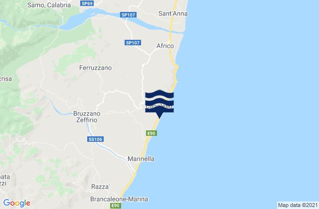 Ferruzzano, Italyの潮見表地図