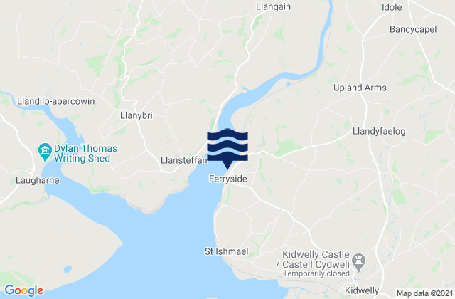 Ferryside, United Kingdomの潮見表地図