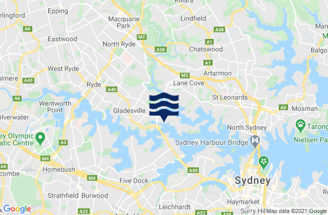 Fig Tree Bay, Australiaの潮見表地図