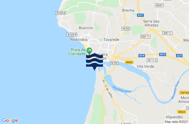 Figueira da Foz - Cabedelo, Portugalの潮見表地図