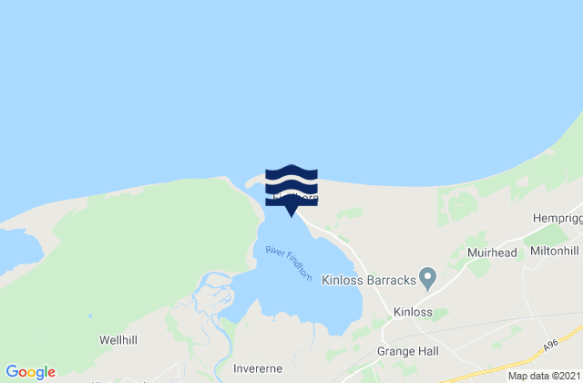 Findhorn, United Kingdomの潮見表地図
