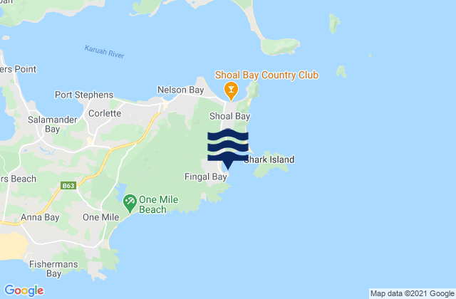 Fingal Point and Beach, Australiaの潮見表地図