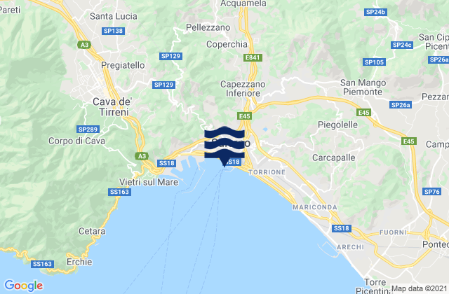 Fisciano, Italyの潮見表地図