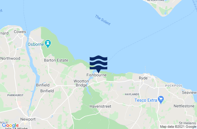 Fishbourne Port, United Kingdomの潮見表地図