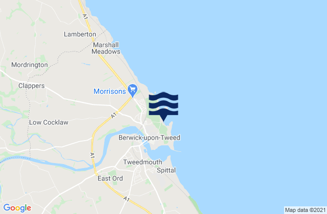 Fishermans Haven Beach, United Kingdomの潮見表地図