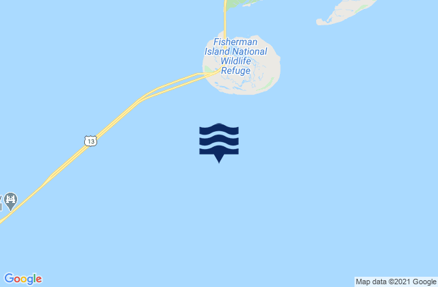 Fishermans Island 1.7 n.mi. south of, United Statesの潮見表地図