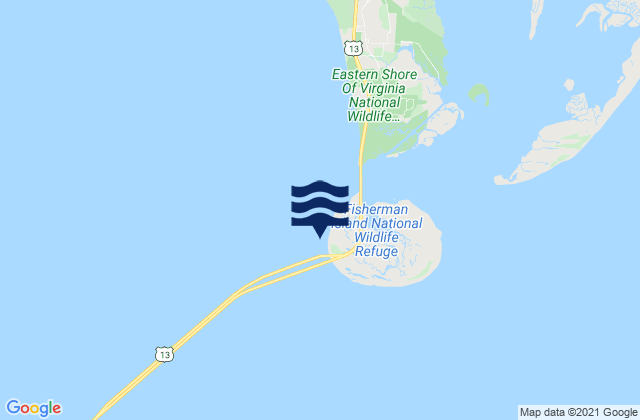 Fishermans Island, United Statesの潮見表地図