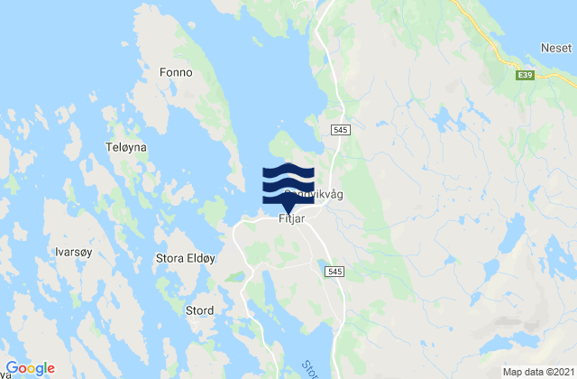 Fitjar, Norwayの潮見表地図