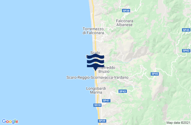 Fiumefreddo Bruzio, Italyの潮見表地図