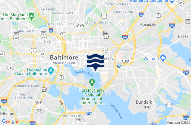 Fleet Point, Chesapeake Bay, United Statesの潮見表地図