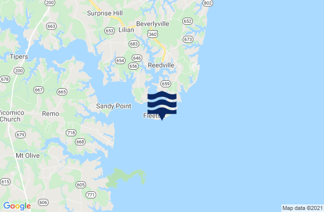 Fleeton Point, United Statesの潮見表地図