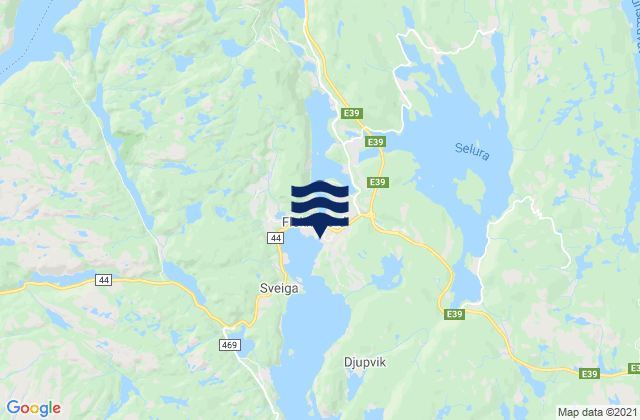 Flekkefjord, Norwayの潮見表地図